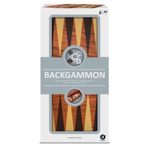 Folding Wood Backgammon Set