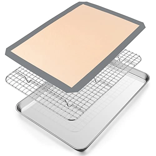 P&P CHEF Toaster Oven Pan - 16 x 12 x 1 Inch Stainless Steel