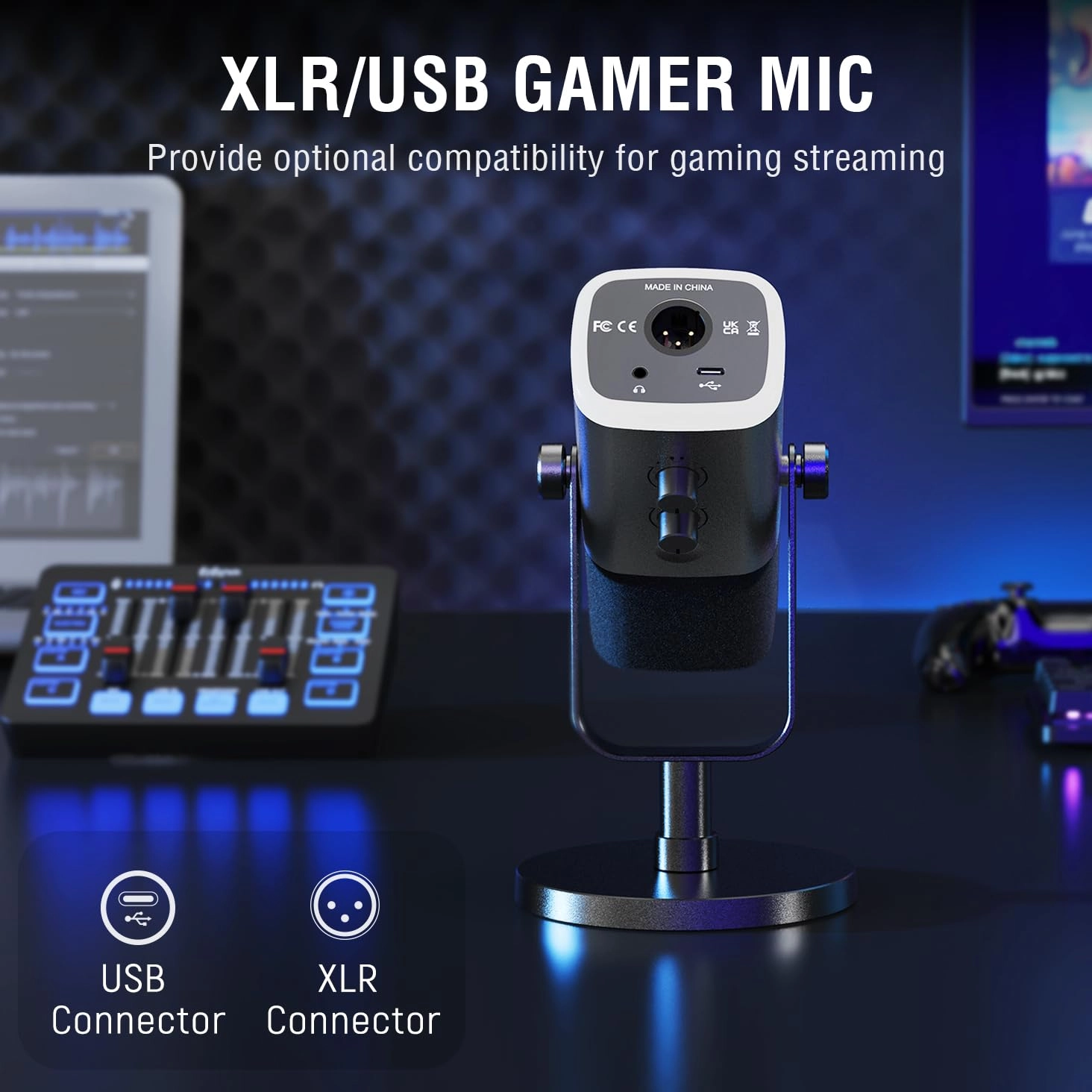 AmpliGame KS5 XLR+USB Microphone Bundle