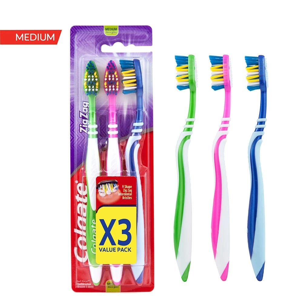 Colgate Zig Zag Deep Clean - Medium 3-Piece Pack