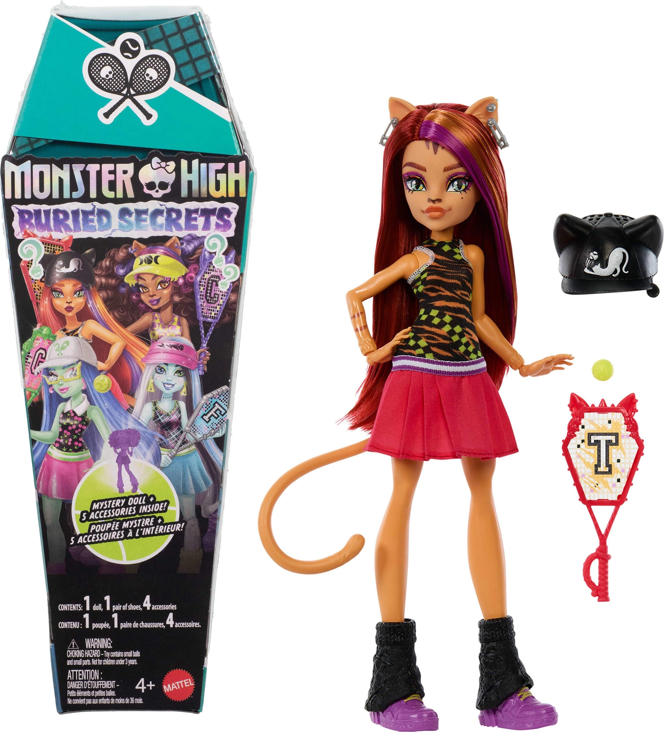 Mattel Buried Secrets Courtside Fang-Out - Mystery Doll 5 Unboxing Surprises Ages 4+