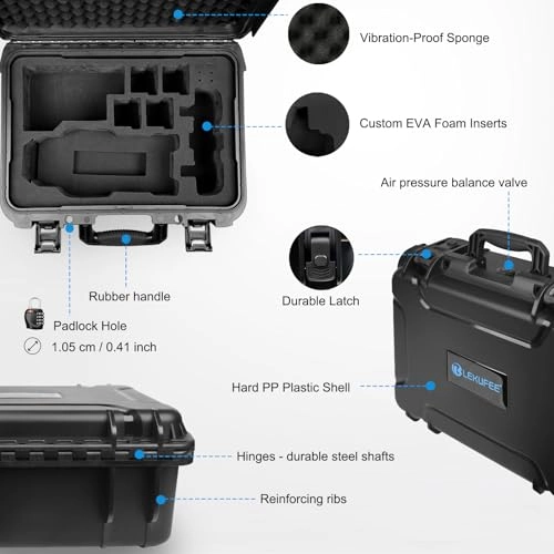 Waterproof Hard Case - 38 x 15.5 x 30.5 cm; 2.2 kg Compatible with DJI Mavic 3 Pro/DJI Mavic 3 Classic/DJI Mavic 3 Drone/Combo/DJI RC2/DJI RC/RC N1/RC N2 Remote and Accessories(Case Only)