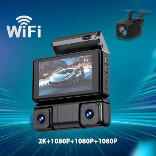 360 Degree Dash Cam - Front Camera 2K Left/Right/Rear Cameras 1080P
