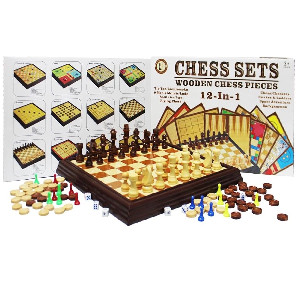 12-in-1 Portable Board Games Set