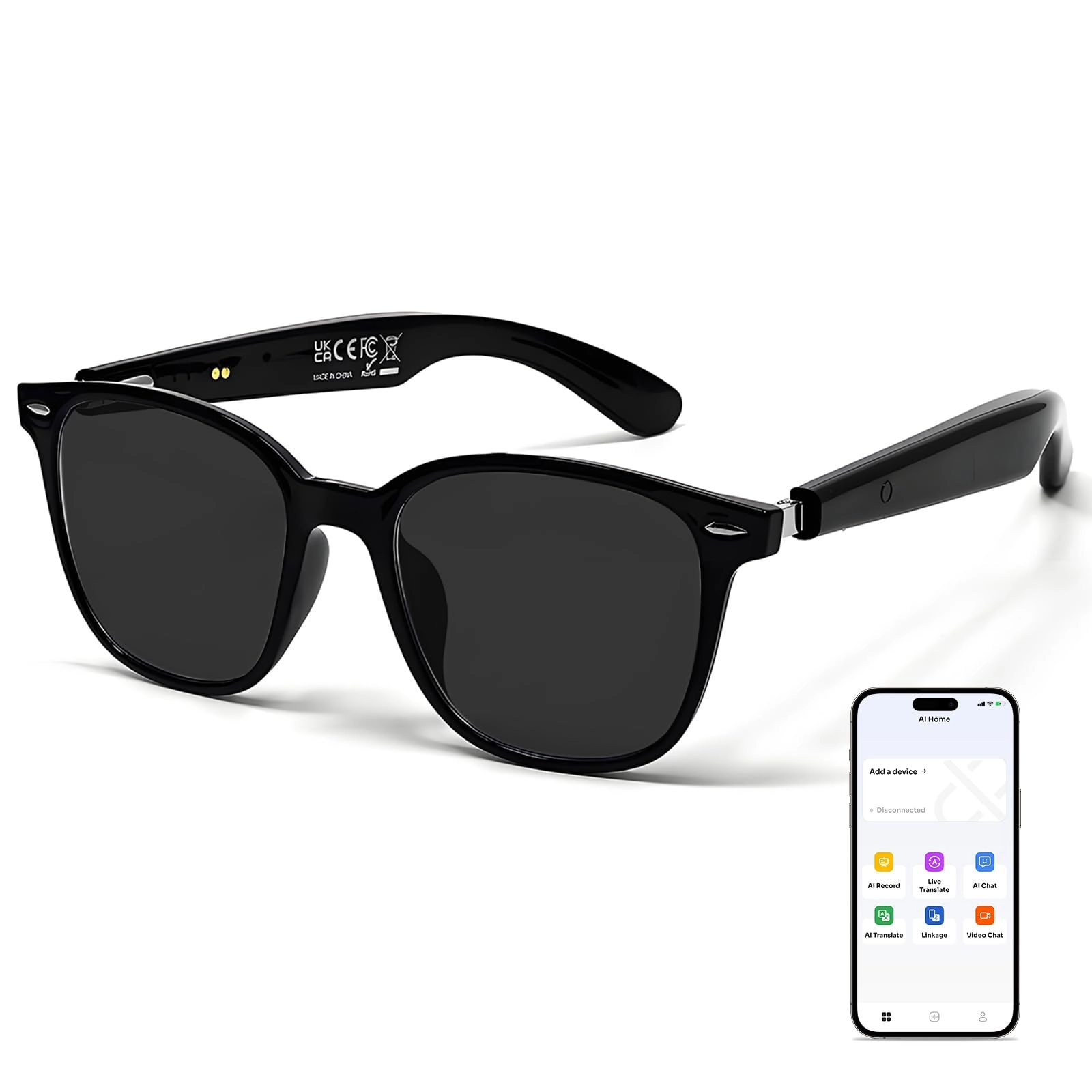 QT-35 - Bluetooth 5.4 140 Languages Black Frame Grey Lens