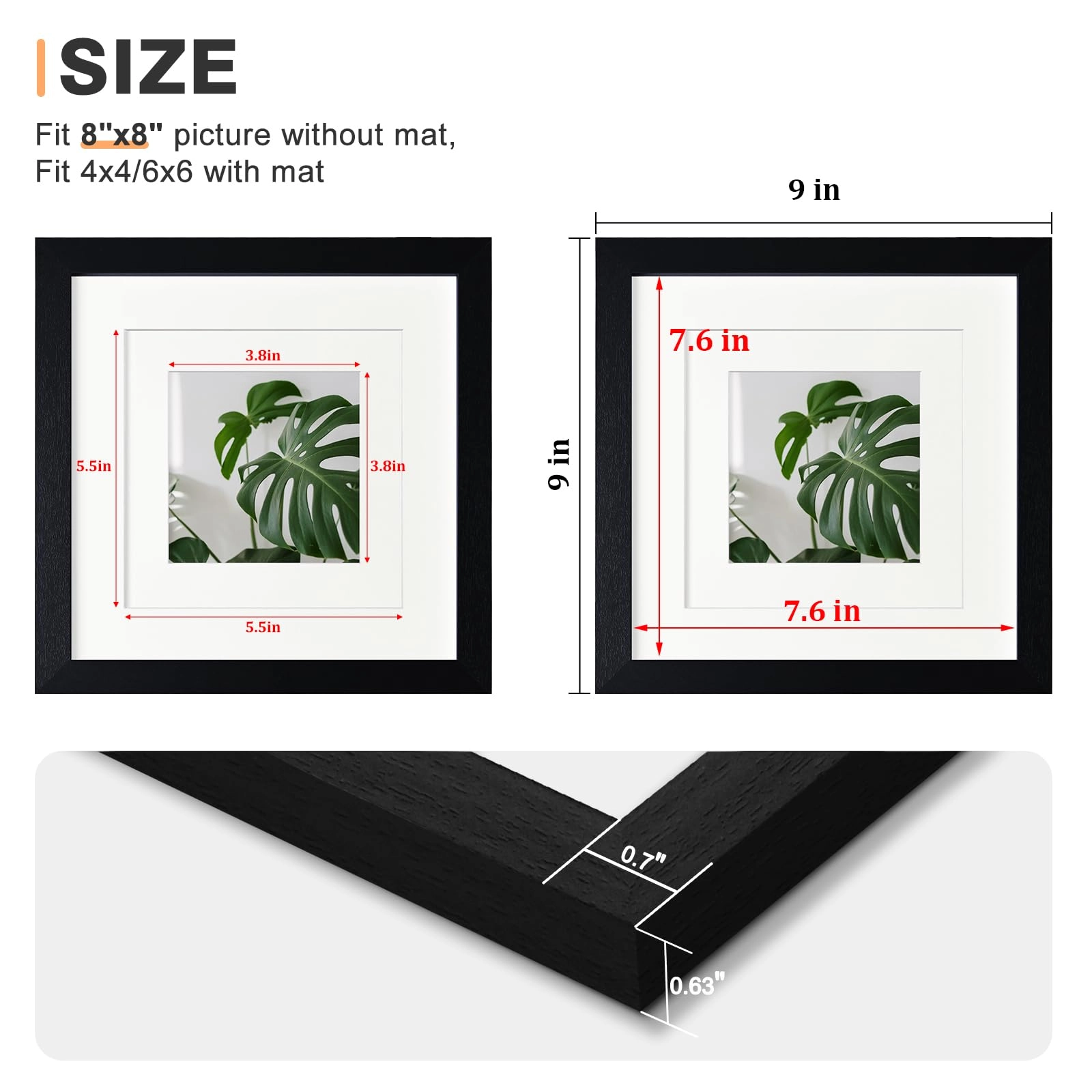 Collage Picture Frame - 8x8 Set