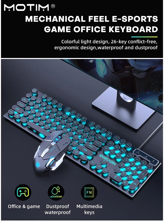 Mechanical Gaming Keyboard + Gaming Mouse - EN Wired