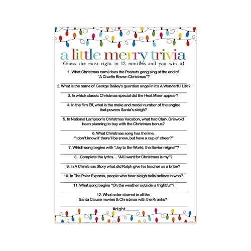 Festive Christmas Trivia Version 4 - 12 months and up 25