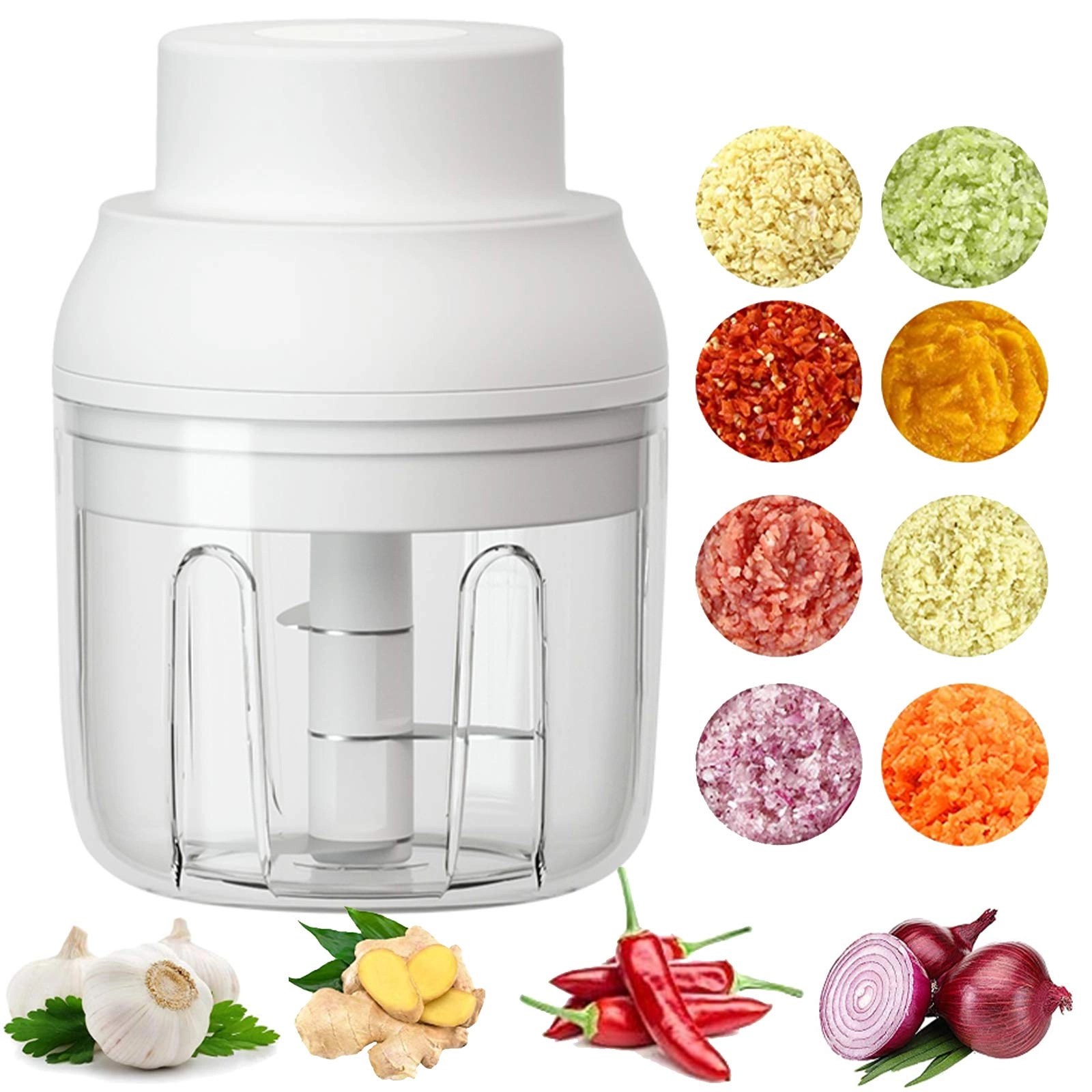 KT-GARY Mini Food Chopper - 1.25 Liters Battery Powered