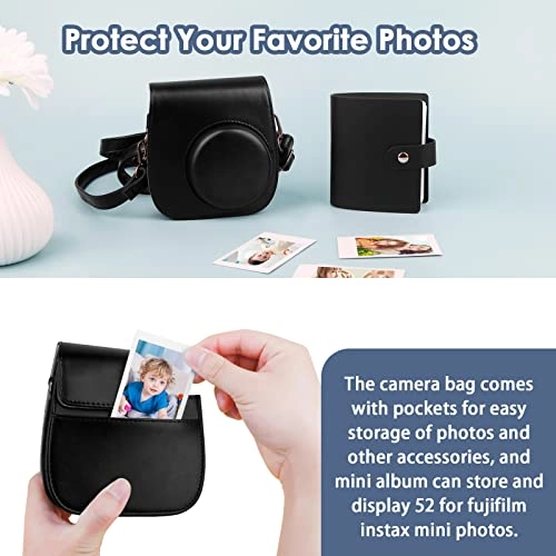 Camera Case - PU Leather Mini 11 + Photo Album - 52 pockets