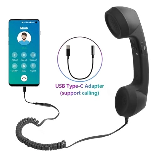 Vintage Style USB C Cell Phone Earpiece Wired Earbud