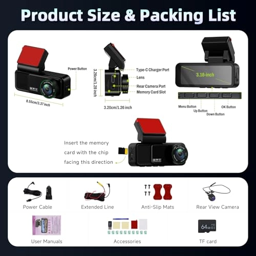 Dashcam - 4K (3840 x 2160 pixels) + 1080p (1920 x 1080 pixels)