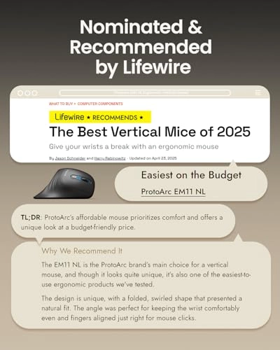 EM11 NL Ergonomic Vertical Mouse - Wireless