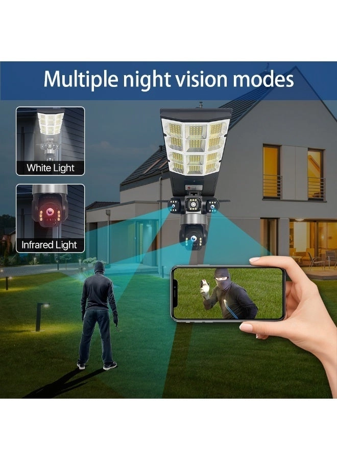 Solar Streetlight Dual Lens Security Camera 8MP