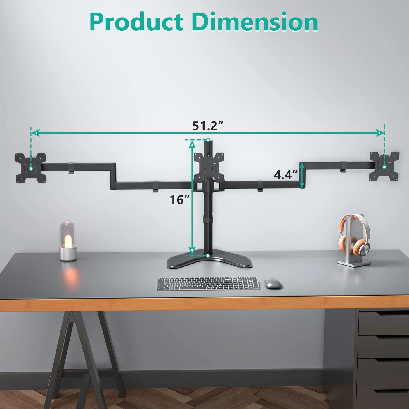 Triple LCD Monitor Desk Mount - 27 inch