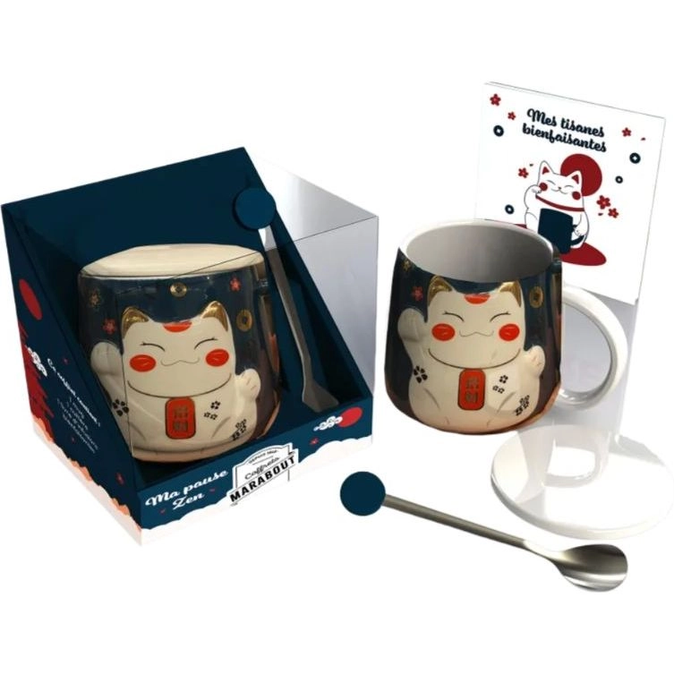 Marabout Ma Pause Zen Mug - 1 pcs + Cuillère - 1 pcs + Livre d'infusions bienfaisantes - 1 pcs