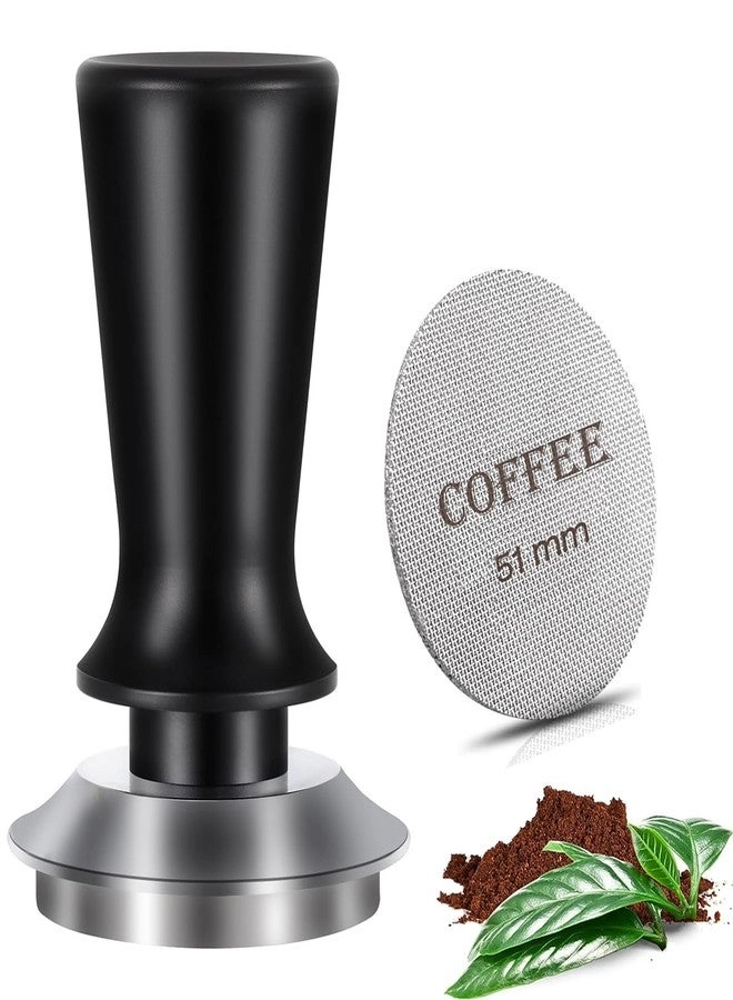 TQEONKL Espresso Hand Tamper - 51mm Stainless Steel + Puck Screen