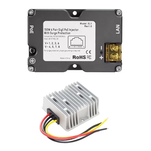 GigE PoE Injector - 150W 48-57V Gigabit Ethernet 1000Mbps