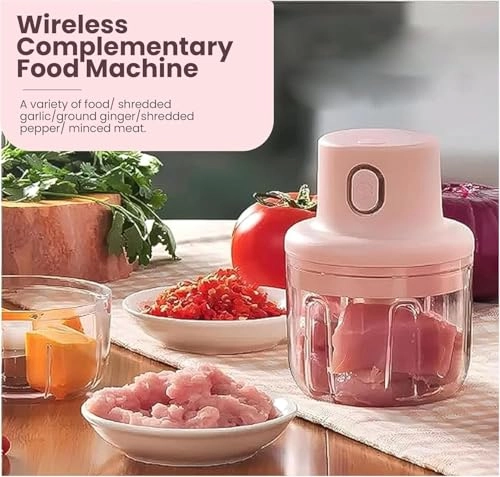 Mini Electric Food Chopper - 250ML USB Rechargeable