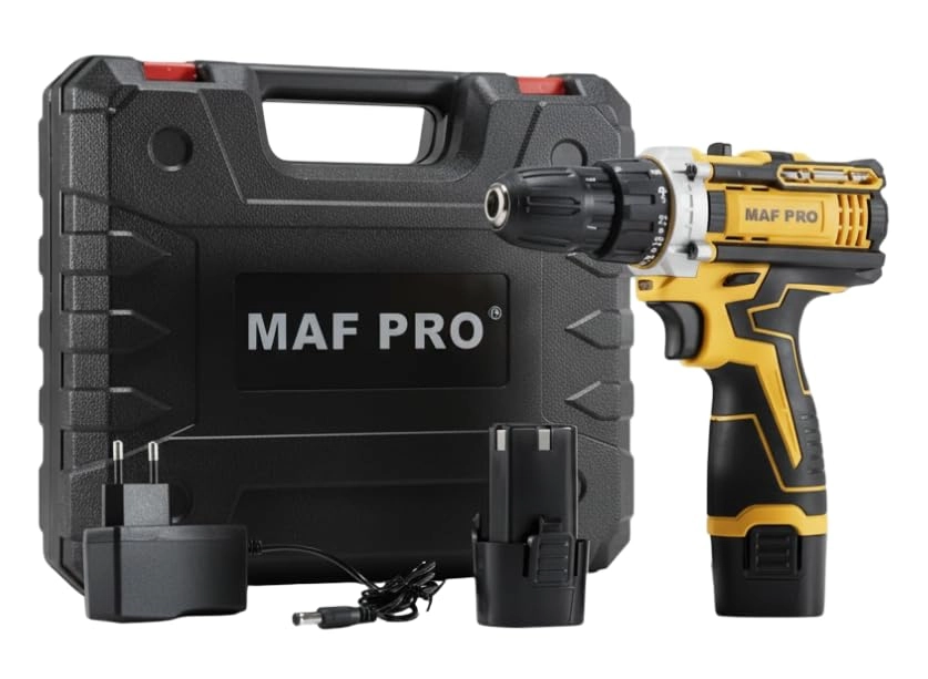 MAF PRO Cordless Drill - 12V 1500 RPM 10mm Keyless Chuck