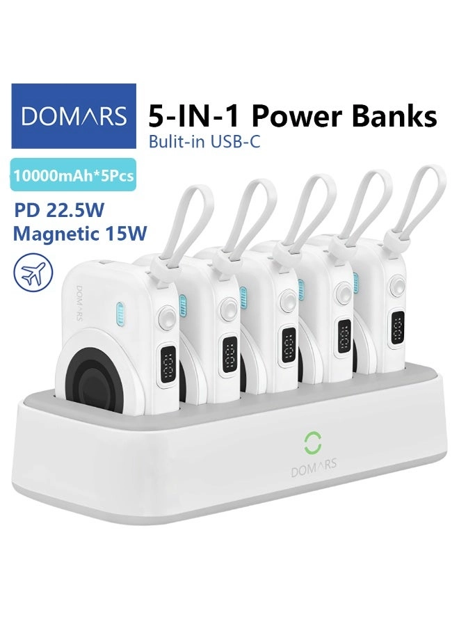 Domars 5-in-1 Magnetic Battery Pack - 10000mAh 22.5W