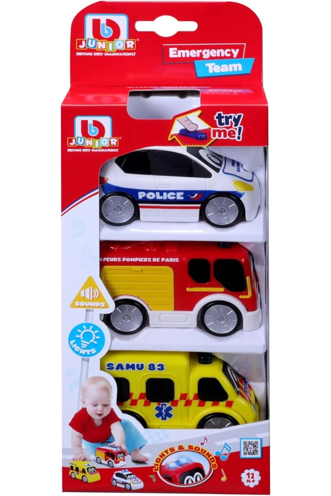 Junior Emergency Team - 3pcs Die-Cast Sound & Light