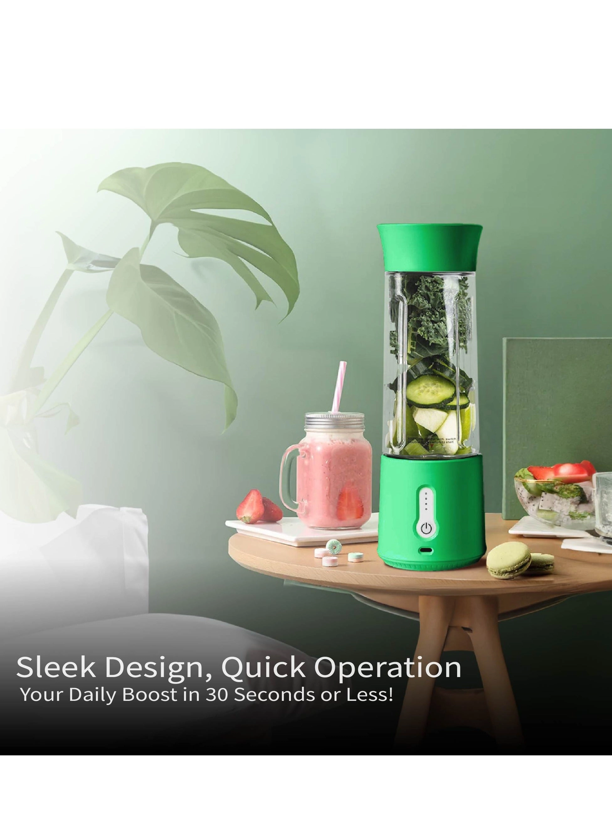 Portable Blender - USB Rechargeable Double-Click Safety