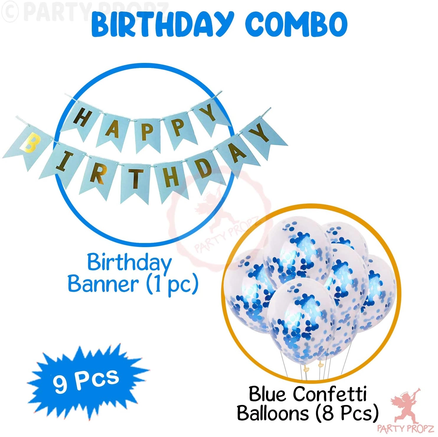 Birthday Banner With Confetti Balloons - 9 piece(s) Birthday