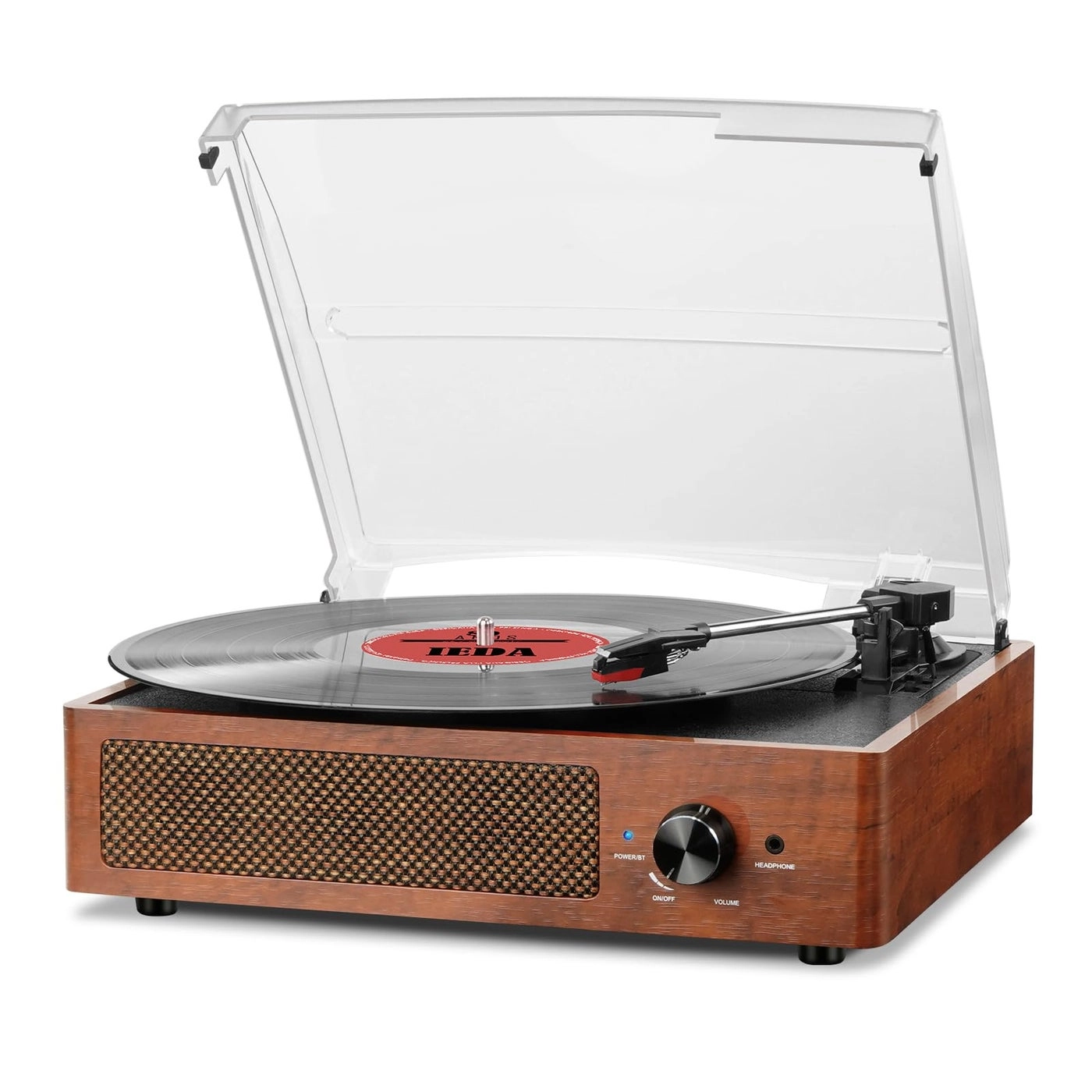Record Player Turntable - Built-in Bluetooth 3-Speed 2 Stereo Speakers