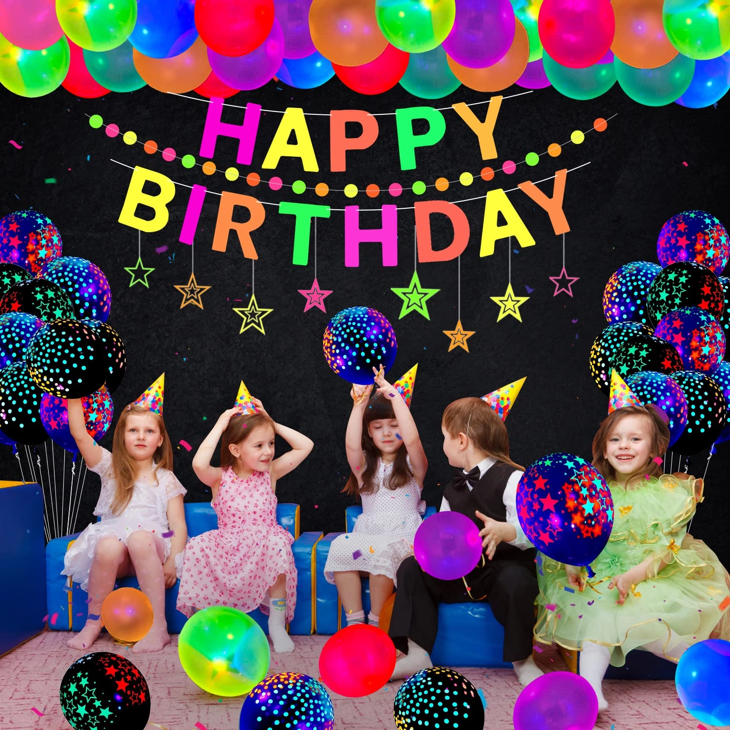 Glow Neon Party Supplies - 255.0 Count Birthday