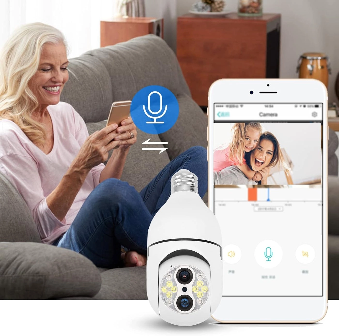 Light Bulb Security Camera 1080P