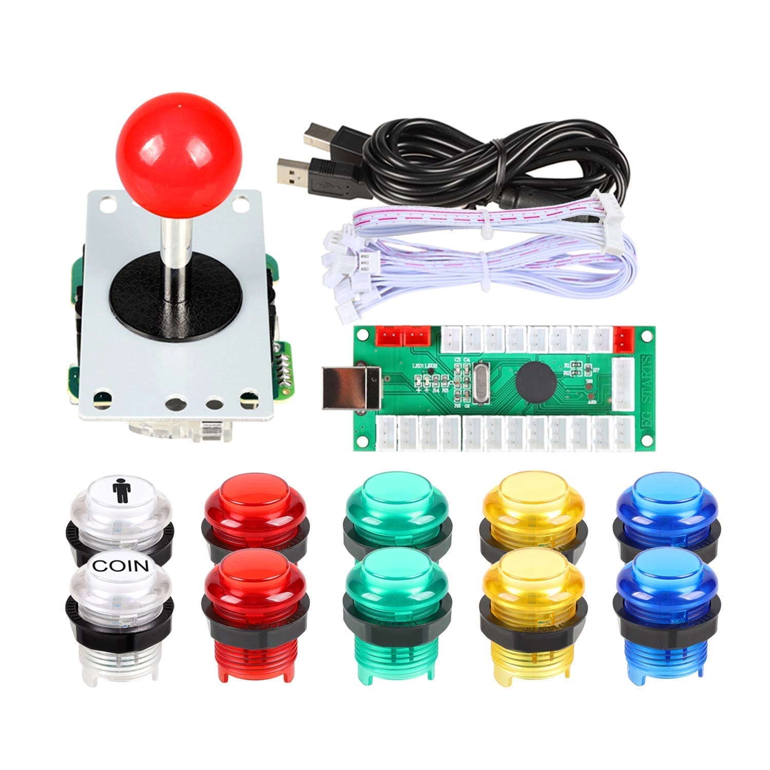 eg starts Arcade Buttons - White Red Yellow Blue Green