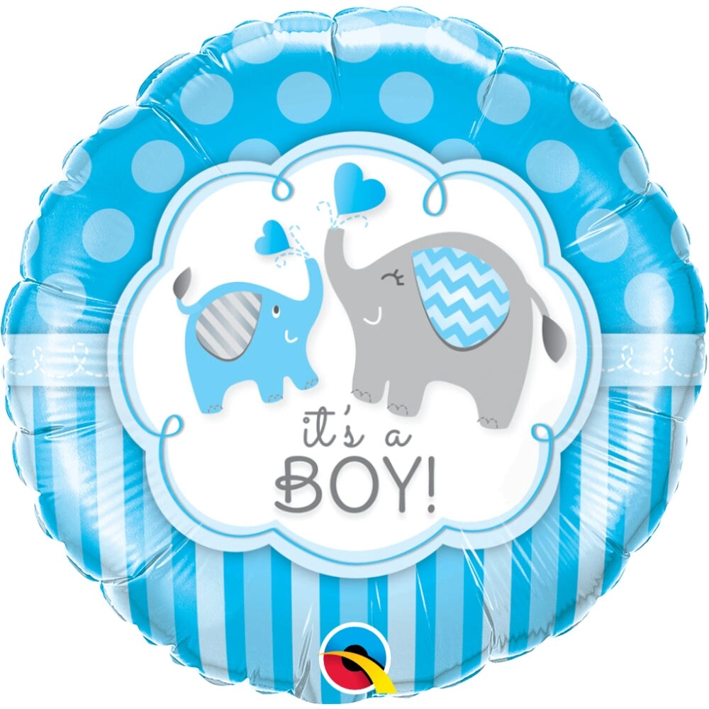 Party Zone Its A Boy Elephants Foil Balloon - 18-Inch Blue/White