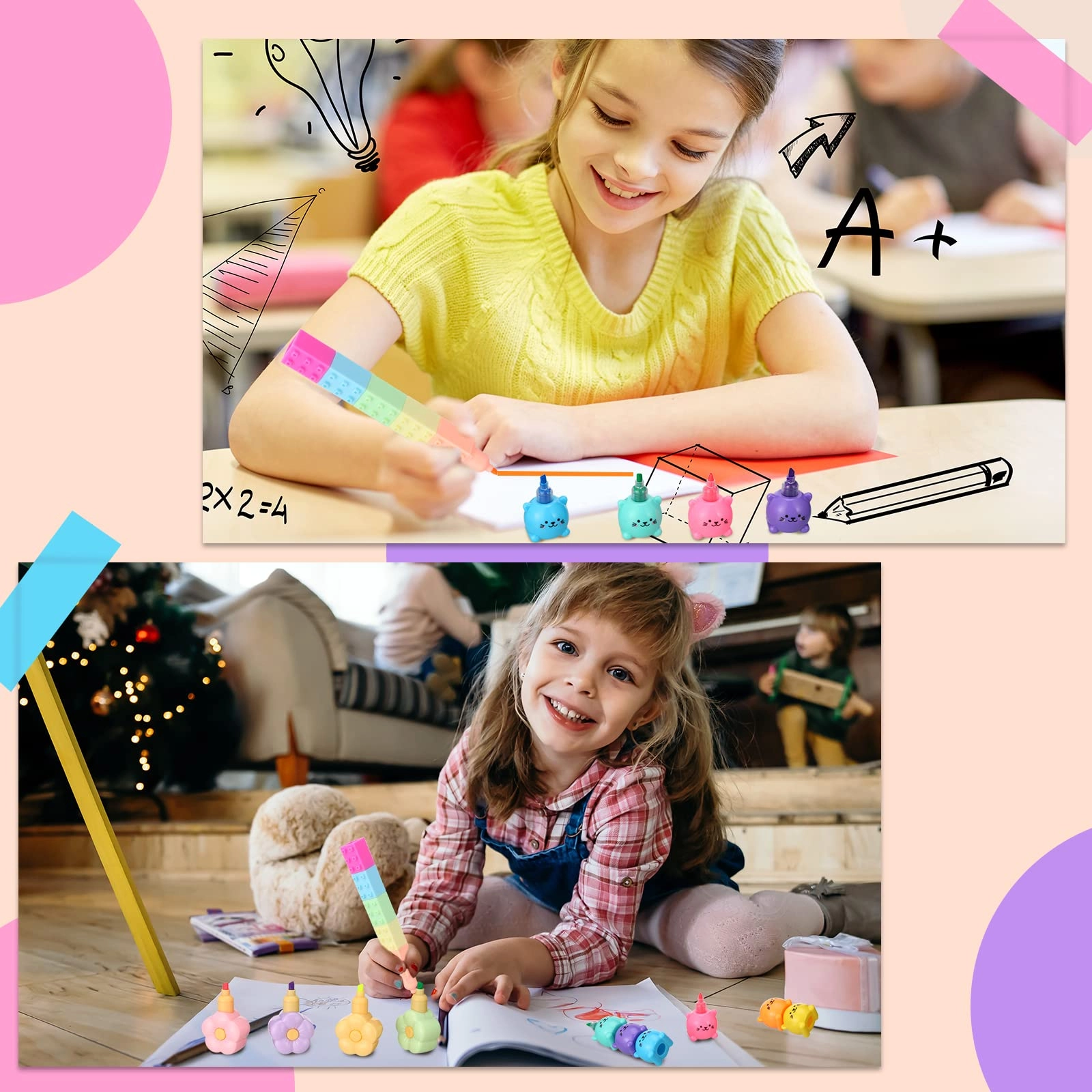 Mini Highlighter Pens - colorful Fine Pack