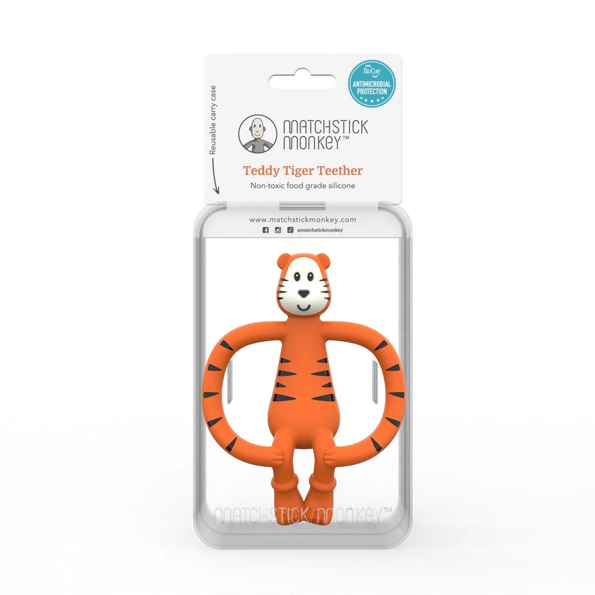 Teddy Tiger Animal Teether - Orange 3 Months