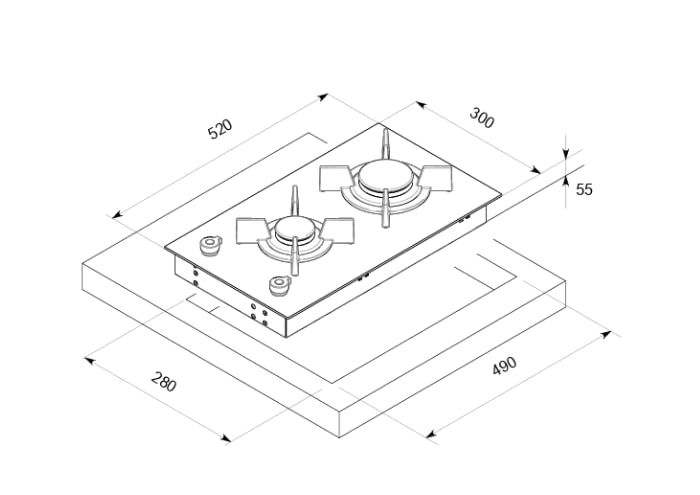 Professional Series P302PROGNE Gas hob