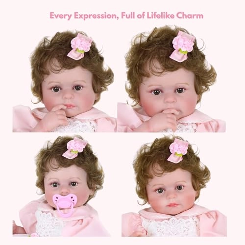 Reborn Baby Doll - 20 inch Vinyl Rooted Nyion Hair Ages 14+