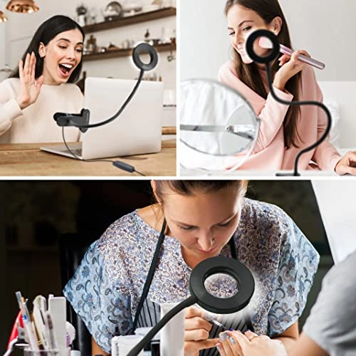 Beauty station LED ring light - USB powered Dimmable