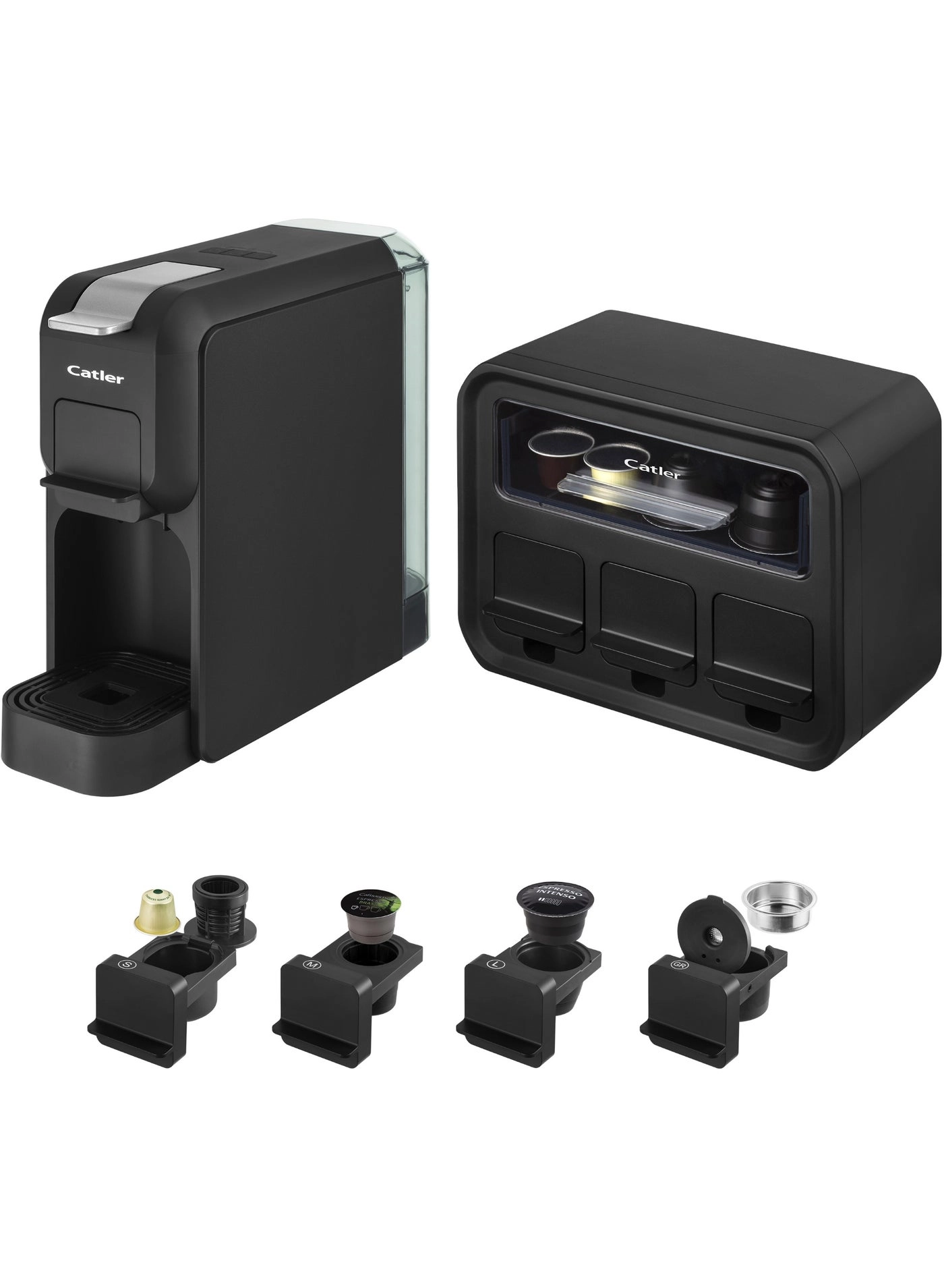 ES 721 - 3 capsule adapters Ground coffee adapter