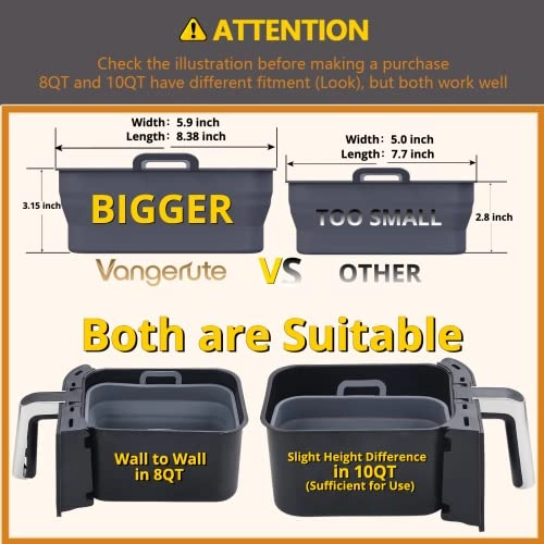 Air Fryer Silicone Liner - Silicone 2-Pack