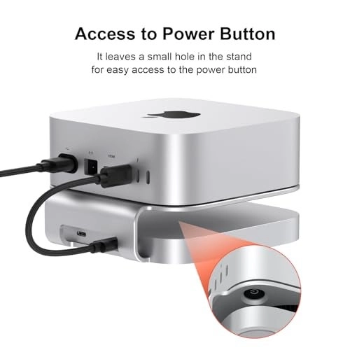 UH60 Pro - Aluminum Stand Hub Docking Station for Mac mini M4/M4 Pro
