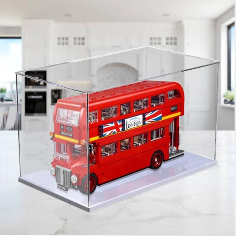 Display Case for Lego Creator 10258 - 40x15x20cm White Bottom