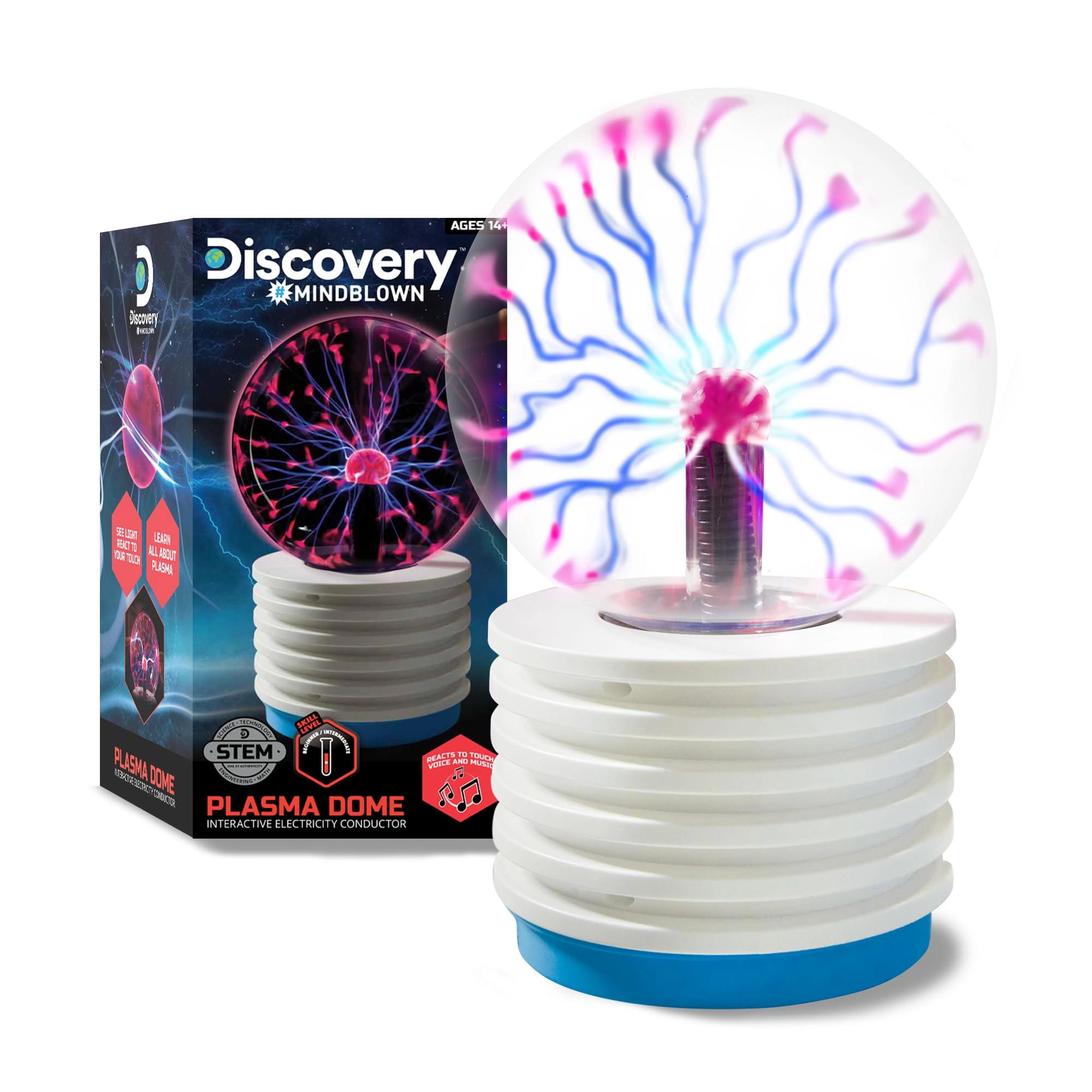 Plasma Globe - Touch & Sound Sensitive White
