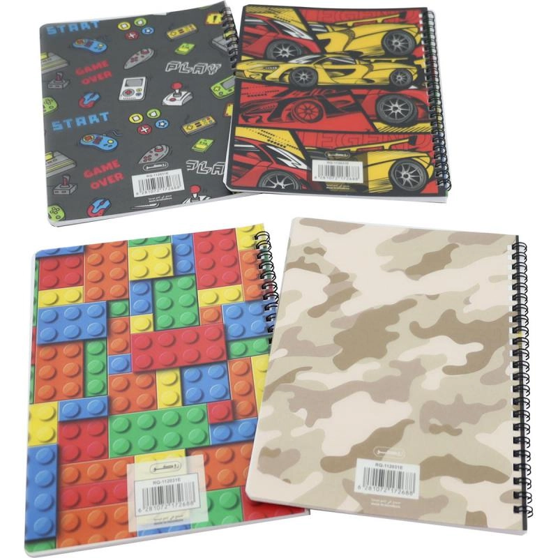 Notebook 19 X 26 cm Spiral - Grid 100 Sheets