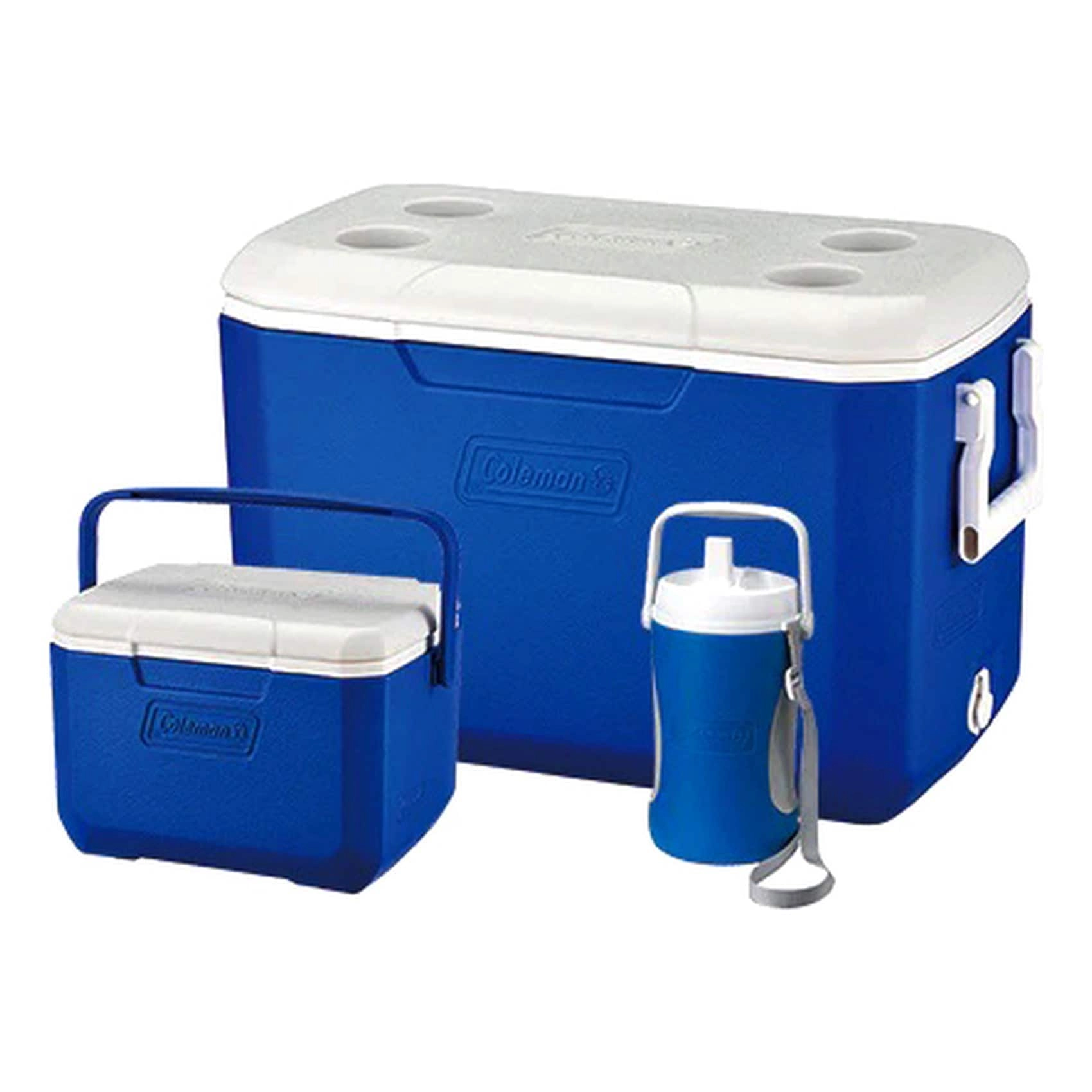Coleman Poly-Lite Cooler - 45L + Performance 6 Personal Cooler - 4.7L + Performance Jug - 1.8L