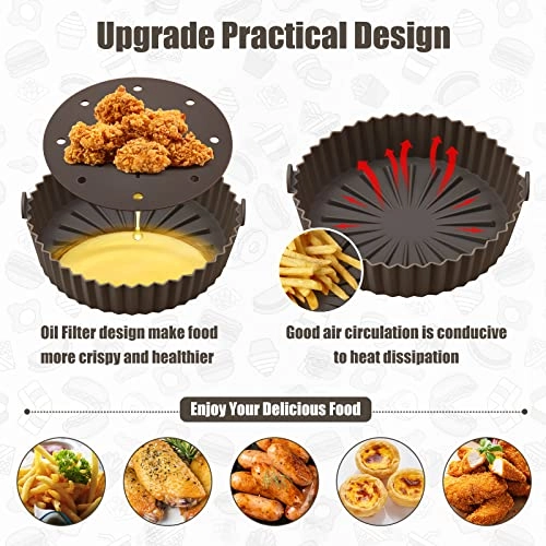 Air Fryer Pot + Oil Filter Mat - Silicone 2Pcs