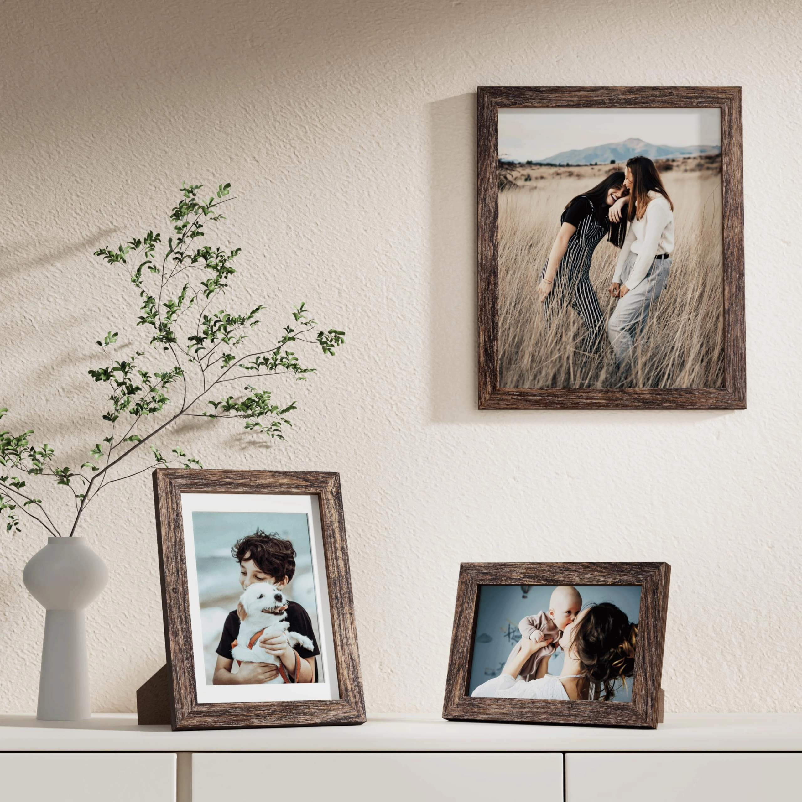 Picture Frames Set - 10 Pack Rustic Grey