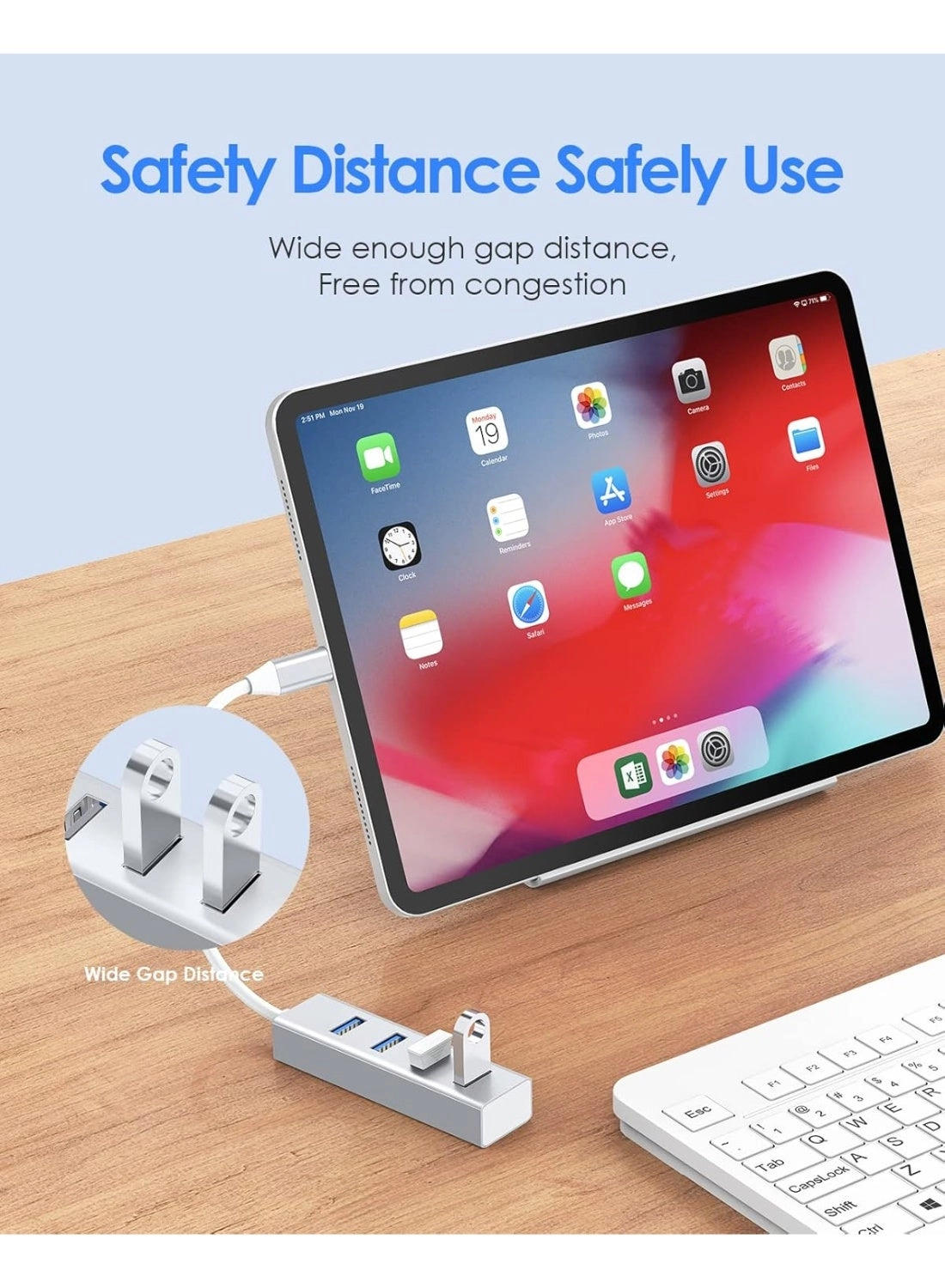 USB C Hub - 4 USB 3.0 Ports Space Gray