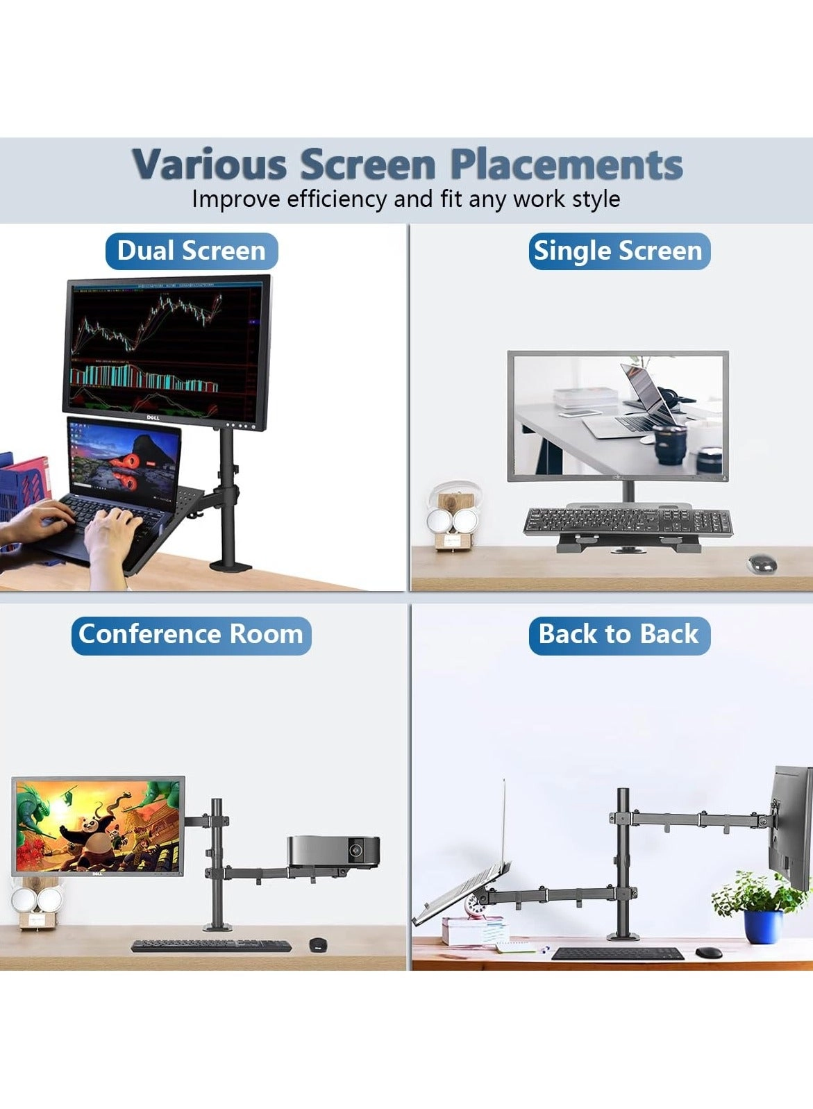 Dual Monitor Stand - 32 inch 75mm x 75mm 100mm x 100mm