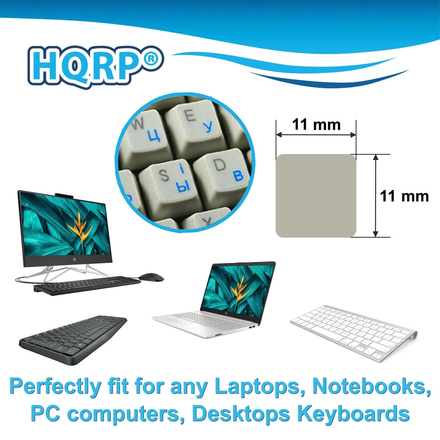 Cyrillic alphabet Russian/Ukrainian Laminated Keyboard Stickers